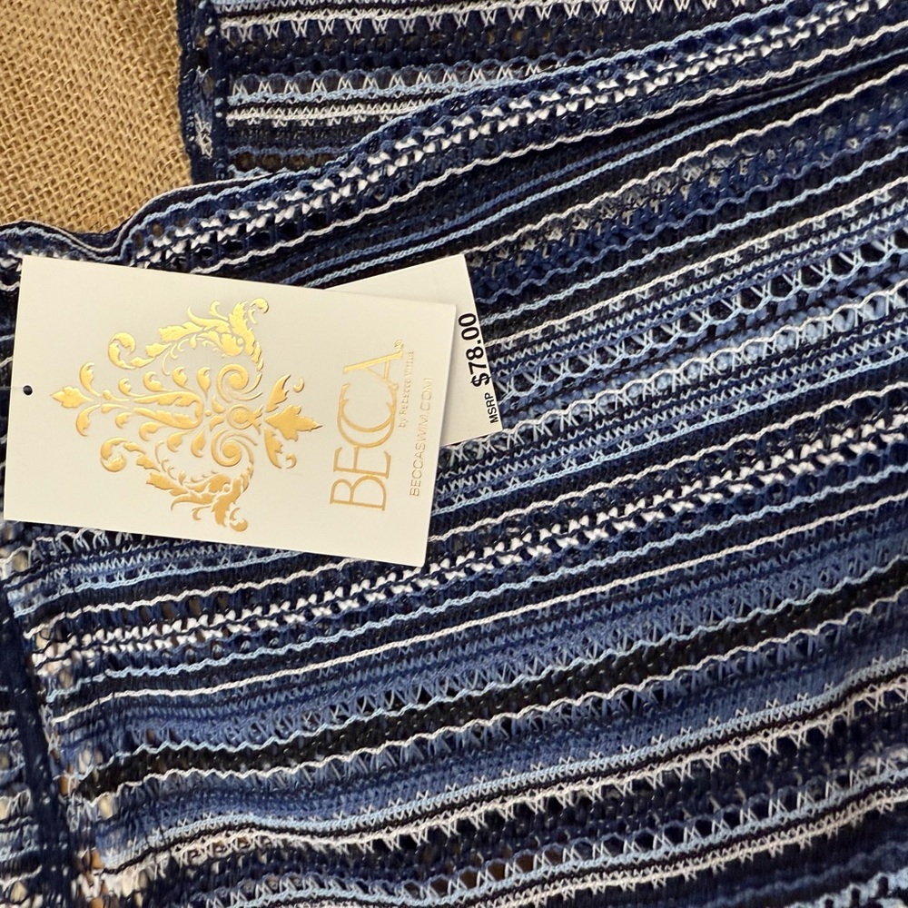 Becca Blue Striped Knit Fabric